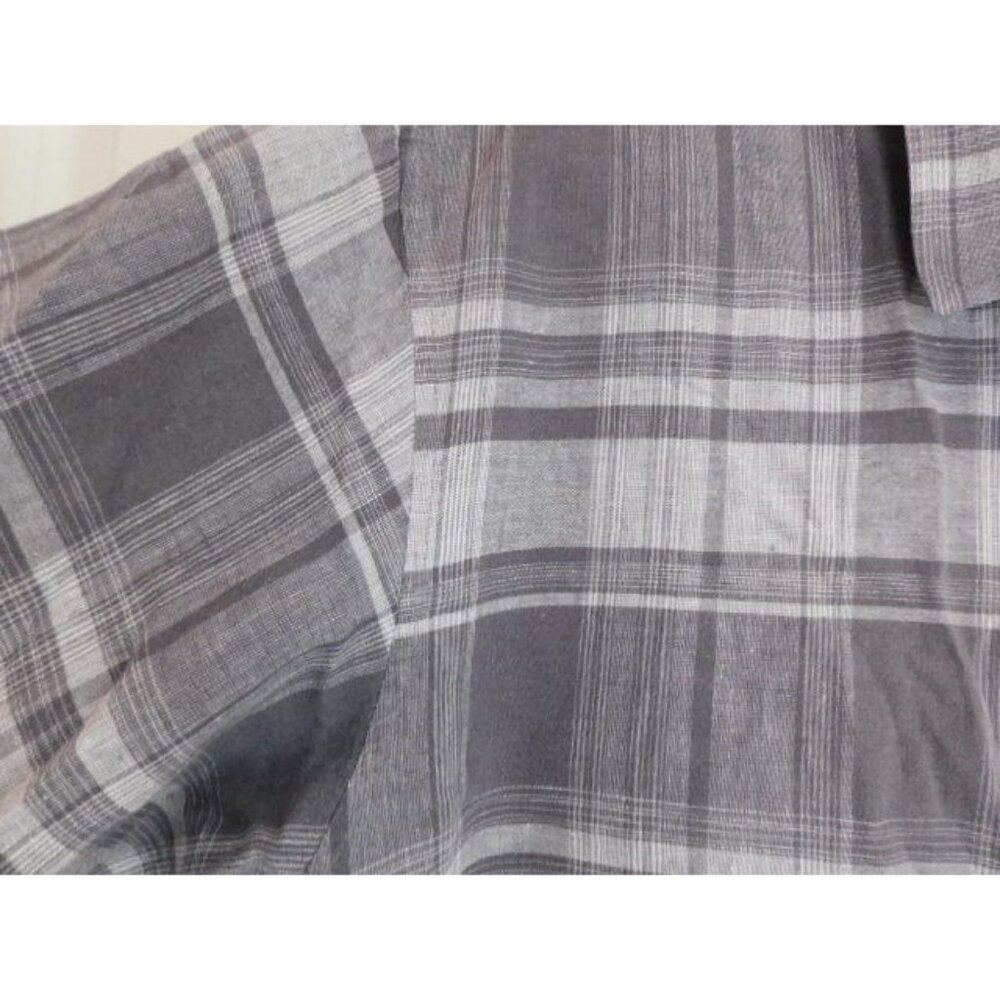 Jack O'Neill XL Collection Plaid Button-Up Grey & White Shirt Men's Linen - Picture 5 of 6